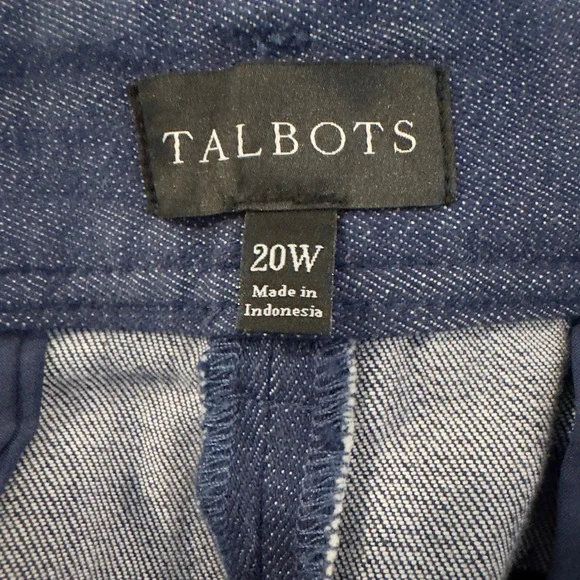 Talbots Dress Denim Slit Ankle Pants Size 20W Dark Blue Welt Pockets Work Preppy - Picture 8 of 12